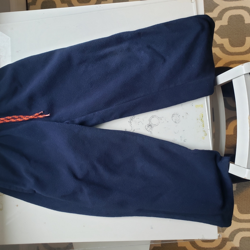 Navy Blue Pants with Red Accent